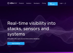 How influxdata.com looks like on a tablet such as an iPad.