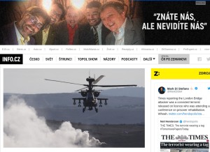 How info.cz looks like on a tablet such as an iPad.