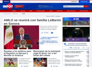 How info7.mx looks like on a tablet such as an iPad.