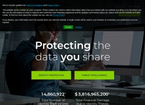 How infoarmor.com looks like on a tablet such as an iPad.