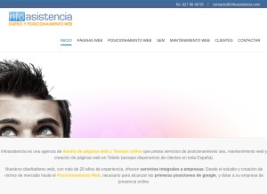 How infoasistencia.com looks like on a tablet such as an iPad.