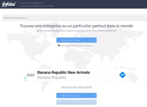 How infobel.com looks like on a tablet such as an iPad.