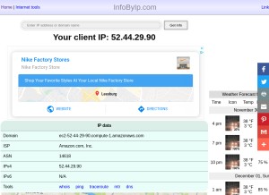 How infobyip.com looks like on a tablet such as an iPad.