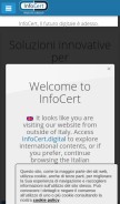 How infocert.it looks like on a mobile device such as an iPhone.