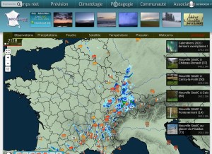 How infoclimat.fr looks like on a tablet such as an iPad.