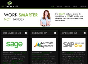How infod.com looks like on a tablet such as an iPad.