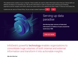 How infodesk.com looks like on a tablet such as an iPad.