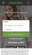 How infoempleo.com looks like on a mobile device such as an iPhone.