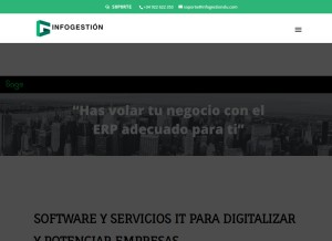 How infogestionslu.com looks like on a tablet such as an iPad.
