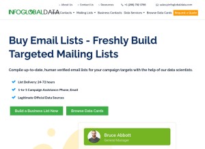 How infoglobaldata.com looks like on a tablet such as an iPad.
