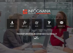 How infognana.com looks like on a tablet such as an iPad.