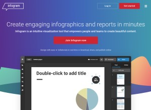 How infogram.com looks like on a tablet such as an iPad.