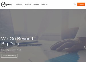 How infogroup.com looks like on a tablet such as an iPad.