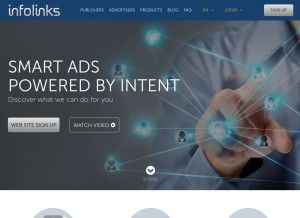 How infolinks.com looks like on a tablet such as an iPad.