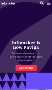 How infomaker.io looks like on a mobile device such as an iPhone.