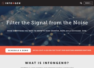 How infongen.com looks like on a tablet such as an iPad.