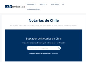 How infonotarias.cl looks like on a tablet such as an iPad.