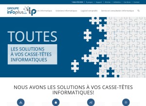 How infoplus.ca looks like on a tablet such as an iPad.