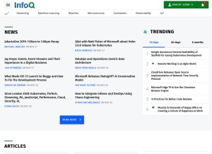 How infoq.com looks like on a tablet such as an iPad.