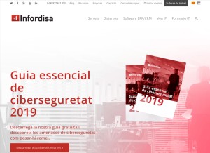 How infordisa.com looks like on a tablet such as an iPad.