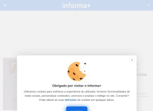 How informamais.pt looks like on a tablet such as an iPad.