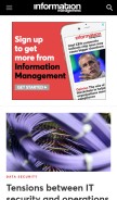 How information-management.com looks like on a mobile device such as an iPhone.