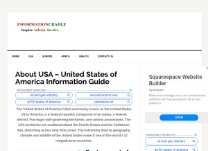 How informationcradle.com looks like on a tablet such as an iPad.