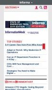How informationweek.com looks like on a mobile device such as an iPhone.
