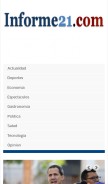 How informe21.com looks like on a mobile device such as an iPhone.