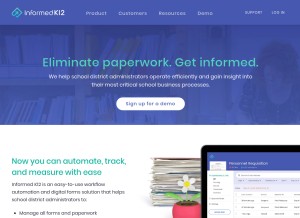 How informedk12.com looks like on a tablet such as an iPad.