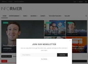 How informer.pk looks like on a tablet such as an iPad.