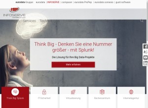 How infoserve.de looks like on a tablet such as an iPad.