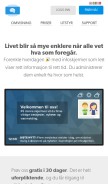 How infoskjermen.no looks like on a mobile device such as an iPhone.