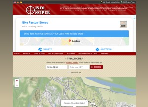 How infosniper.net looks like on a tablet such as an iPad.