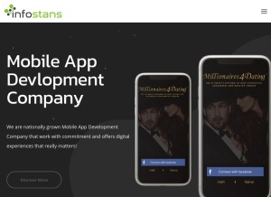 How infostans.com looks like on a tablet such as an iPad.