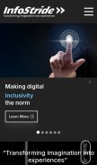 How infostride.com looks like on a mobile device such as an iPhone.