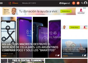 How infotechnology.com looks like on a tablet such as an iPad.