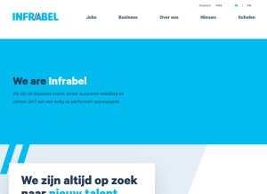 How infrabel.be looks like on a tablet such as an iPad.