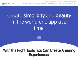 How infragistics.com looks like on a tablet such as an iPad.