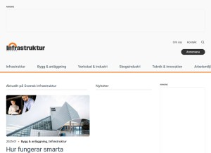 How infrastruktur.nu looks like on a tablet such as an iPad.