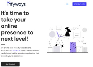 How infyways.com looks like on a tablet such as an iPad.