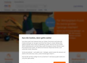 How ing.de looks like on a tablet such as an iPad.