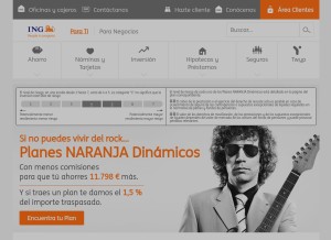 How ing.es looks like on a tablet such as an iPad.