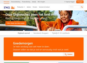 How ing.nl looks like on a tablet such as an iPad.