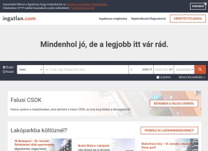 How ingatlan.com looks like on a tablet such as an iPad.