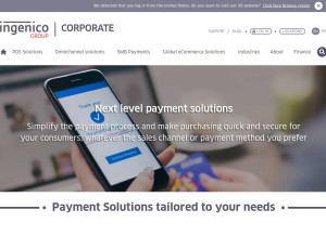 How ingenico.com looks like on a tablet such as an iPad.