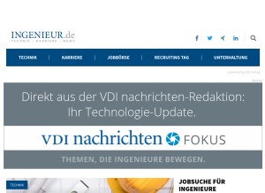 How ingenieur.de looks like on a tablet such as an iPad.