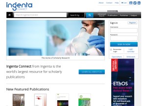 How ingentaconnect.com looks like on a tablet such as an iPad.