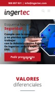 How ingertec.com looks like on a mobile device such as an iPhone.