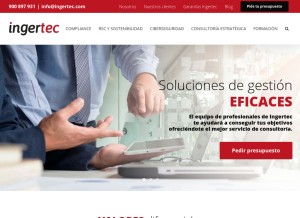 How ingertec.com looks like on a tablet such as an iPad.